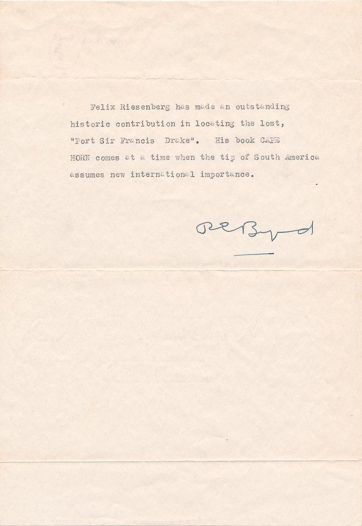 ADMIRAL RICHARD E. BYRD TYPED SIGNED LETTER AUTOGRAPHED SIGNATURE AUTOGRAPH 1938 - arustocracy