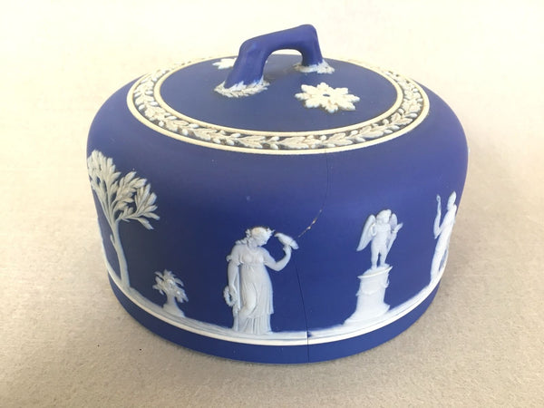 EARLY 19TH CENTURY WEDGWOOD COBALT BLUE DIP CHEESE DOME DISH BELL - arustocracy
