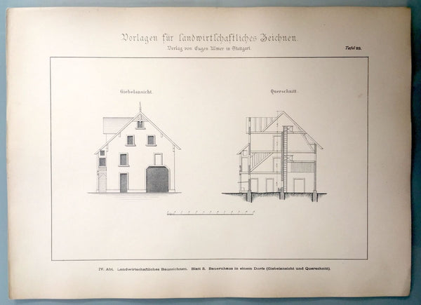 RARE GERMAN 1885 "TEMPLATES FOR AGRICULTURAL DRAWING" 33 ENGRAVED PLATES G. HEID - arustocracy