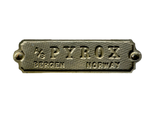 ANTIQUE PYROX A/S BERGEN NORWAY CAST BRONZE PLAQUE NAMEPLATE