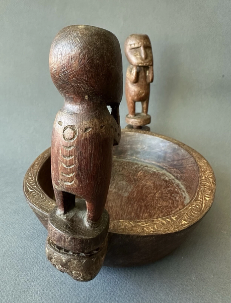 ANTIQUE TRIBAL ANCESTOR FIGURE MASSIM SOUL BOAT PAPUA NEW GUINEA