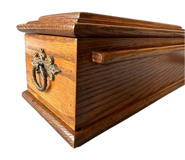 MINIATURE WOOD COFFIN CASKET SALESMAN SAMPLE PROMOTIONAL FUNERAL INDUSTRY MORTUARY