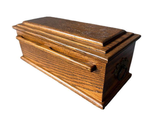 MINIATURE WOOD COFFIN CASKET SALESMAN SAMPLE PROMOTIONAL FUNERAL INDUSTRY MORTUARY