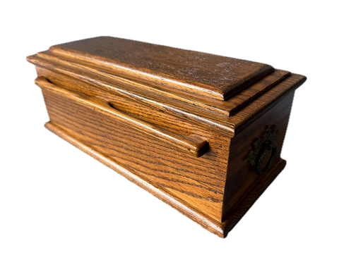 MINIATURE WOOD COFFIN CASKET SALESMAN SAMPLE PROMOTIONAL FUNERAL INDUSTRY MORTUARY