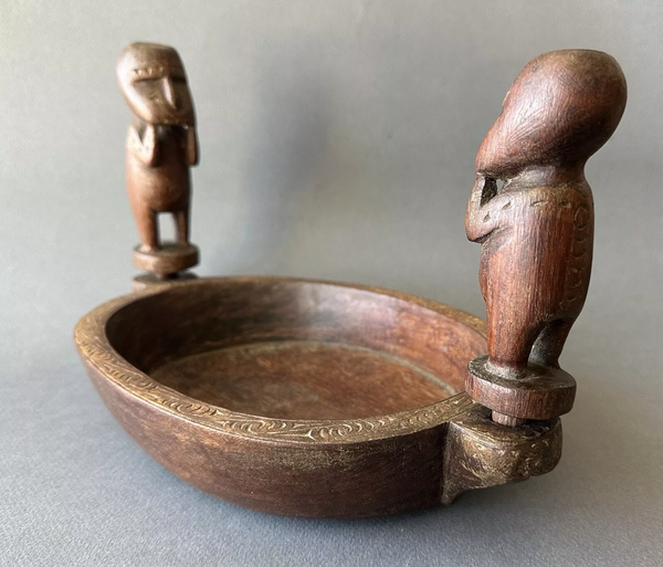 ANTIQUE TRIBAL ANCESTOR FIGURE MASSIM SOUL BOAT PAPUA NEW GUINEA