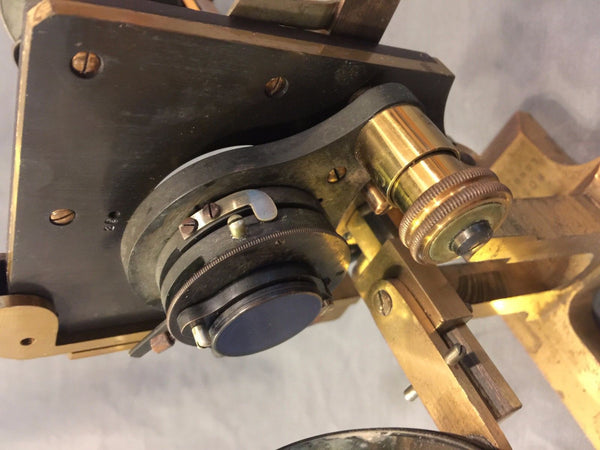 ROSS LONDON 8114 COMPOUND MICROSCOPE COPPER & BRASS FINISH C. 1900 NO OBJECTIVES - arustocracy