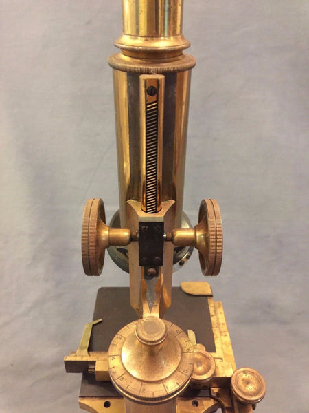 ROSS LONDON 8114 COMPOUND MICROSCOPE COPPER & BRASS FINISH C. 1900 NO OBJECTIVES - arustocracy