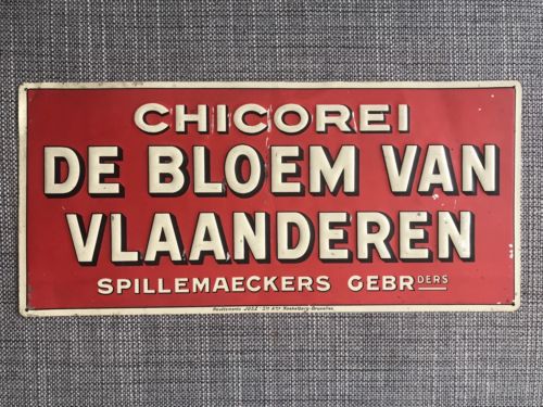 ANTIQUE EMBOSSED TIN DUTCH ADVERTISING SIGN CHICORY COFFEE 1910 - arustocracy