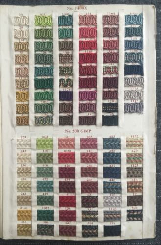 VINTAGE FABRIC SAMPLE BOOK FRINGES TEXTILES 1930S OR 1940S - arustocracy