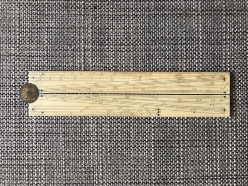 FINE ANTIQUE ENGLISH FOLDING RULER SECTOR RULE ELLIOTT LONDON - arustocracy