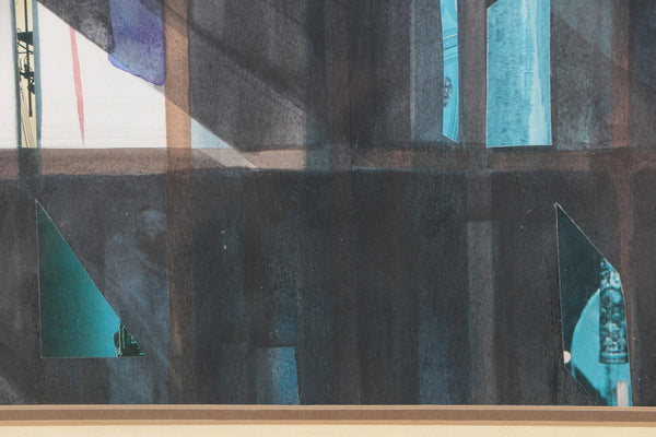 ORIGINAL WATERCOLOR PAINTING SKYSCRAPER AND CRANE CONSTRUCTION - arustocracy