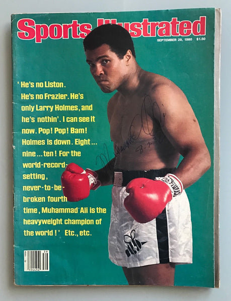 MUHAMMAD ALI AUTOGRAPHED SIGNED SPORTS ILLUSTRATED 1980 - arustocracy
