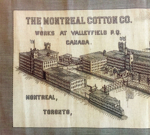 C. 1920 MONTREAL COTTON COMPANY WOVEN EMBROIDERED VALLEYFIELD WORKS - arustocracy