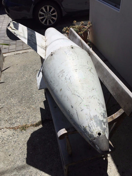 WWII OR VIETNAM FIGHTER AIRCRAFT PRACTICE BOMB MISSILE NOSECONE FINS INERT - arustocracy