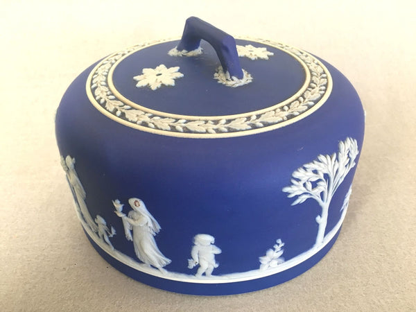 EARLY 19TH CENTURY WEDGWOOD COBALT BLUE DIP CHEESE DOME DISH BELL - arustocracy