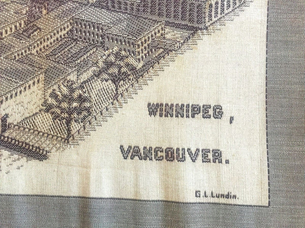 C. 1920 MONTREAL COTTON COMPANY WOVEN EMBROIDERED VALLEYFIELD WORKS - arustocracy