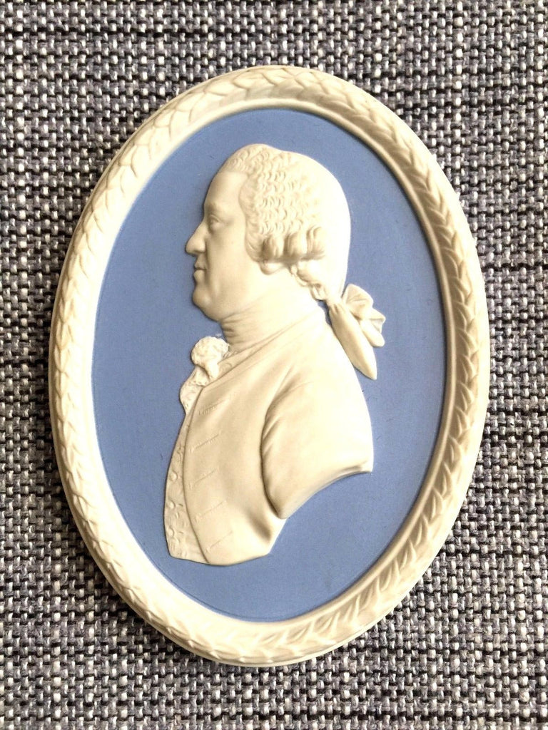 WEDGWOOD BLUE JASPERWARE JOSIAH WEDGWOOD FRS LIMITED EDITION PLAQUE CAMEO - arustocracy