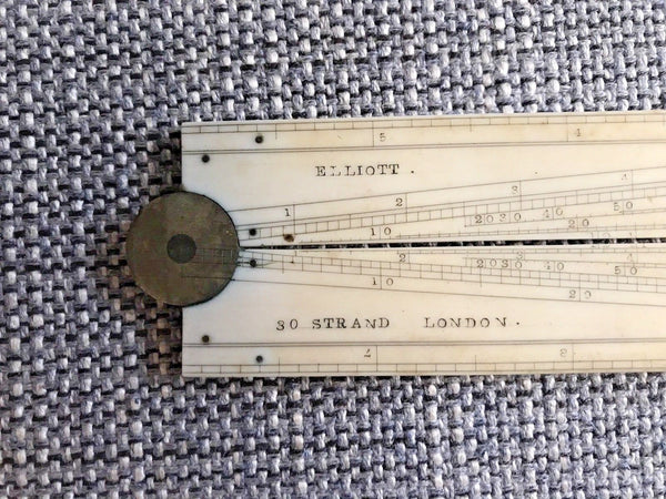 FINE ANTIQUE ENGLISH FOLDING RULER SECTOR RULE ELLIOTT LONDON - arustocracy