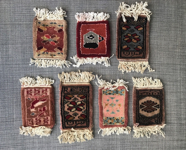 SALESMANS SAMPLES VINTAGE RUGS/CARPETS - SEVEN RUGS - arustocracy