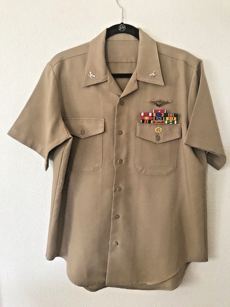 VIETNAM OFFICERS CAPTAINS TROPICAL UNIFORM SHIRT & WINDBREAKER - arustocracy