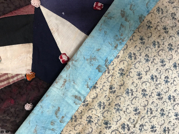 ANTIQUE VINTAGE CRAZY QUILT GREAT COLORS & FABRICS GEOMETRIC SHAPES - arustocracy