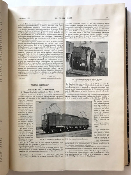 LE GENIE CIVIL FRENCH ENGINEERING MAGAZINE TWO BOUND VOLUMES 1937 1938 - arustocracy