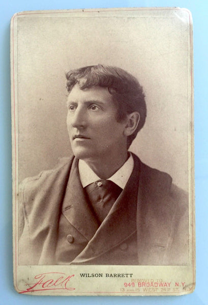 NOTE AUTOGRAPHED SIGNED WILSON BARRETT & CABINET CARD & OBITUARY CLIPPING - arustocracy