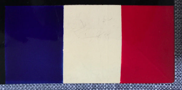 WWI ERA HAND PAINTED PARIS FRANCE BLACK LACQUER BOX UNION JACK & FRENCH FLAG - arustocracy