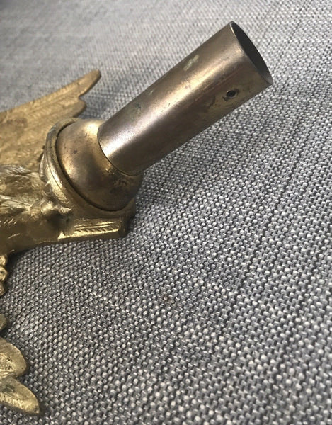 LARGE ANTIQUE GILT BRONZE EAGLE ARCHITECTURAL FLAG POLE TOPPER FINIAL - arustocracy