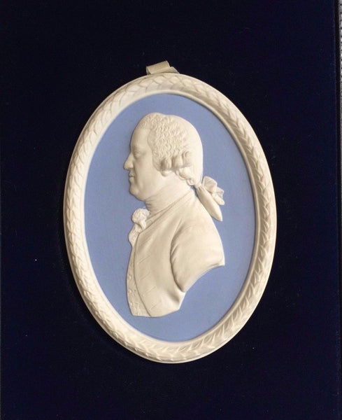 WEDGWOOD BLUE JASPERWARE JOSIAH WEDGWOOD FRS LIMITED EDITION PLAQUE CAMEO - arustocracy