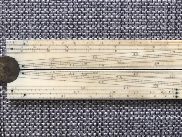 FINE ANTIQUE ENGLISH FOLDING RULER SECTOR RULE ELLIOTT LONDON - arustocracy