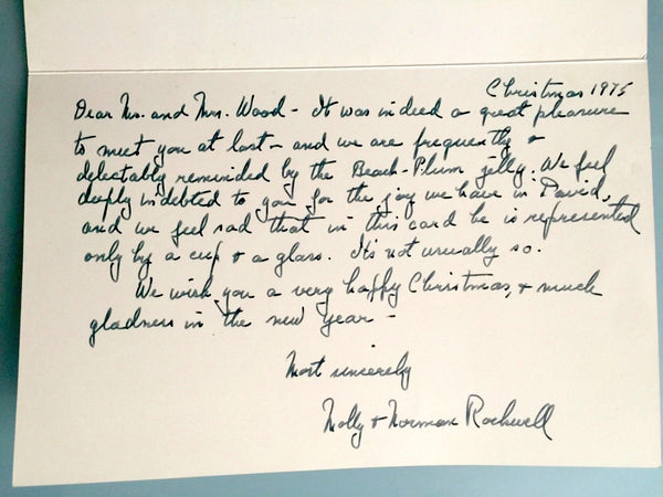 NORMAN ROCKWELL SIGNED HAND WRITTEN LETTER SIGNATURE AUTOGRAPH CHRISTMAS CARD - arustocracy