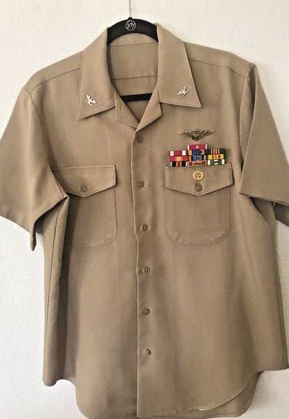 VIETNAM OFFICERS CAPTAINS TROPICAL UNIFORM SHIRT & WINDBREAKER - arustocracy