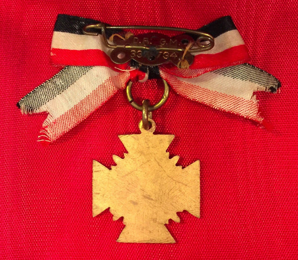 IMPERIAL GERMAN PRUSSIAN PRE WWI CROSS BADGE MEDAL PIN DEM VATERLANDE TREU - arustocracy
