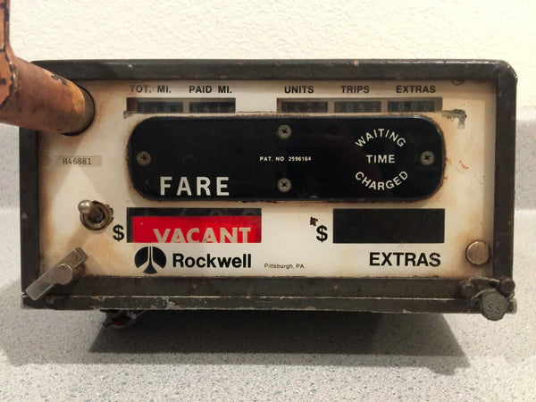 VINTAGE ROCKWELL MFG CO. SAN MATEO CA TAXI CAB METER TAXIMETER FARE CALCULATOR - arustocracy