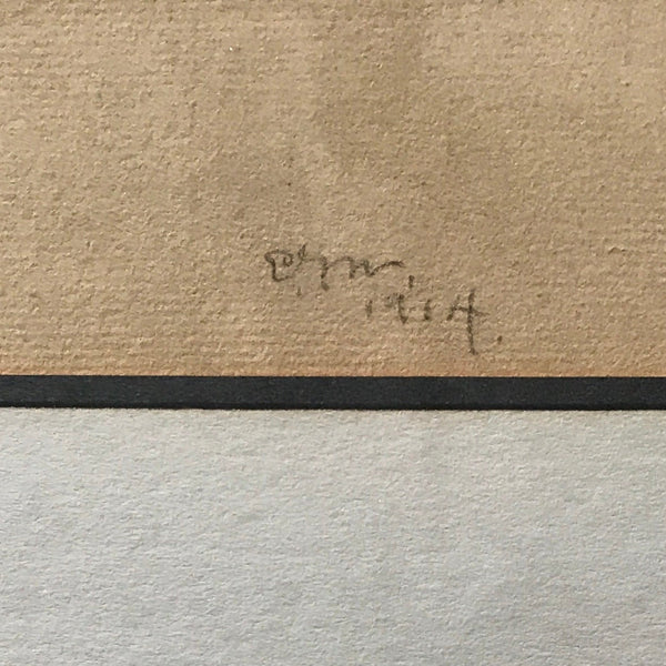 Signed 1914 Pencil Portrait Sketch Boy with Hat - arustocracy