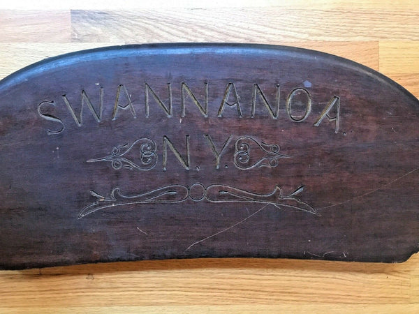 1898 ENGRAVED WOODEN SIGN HISTORIC SWANNANOA BUILDING NEW YORK CITY