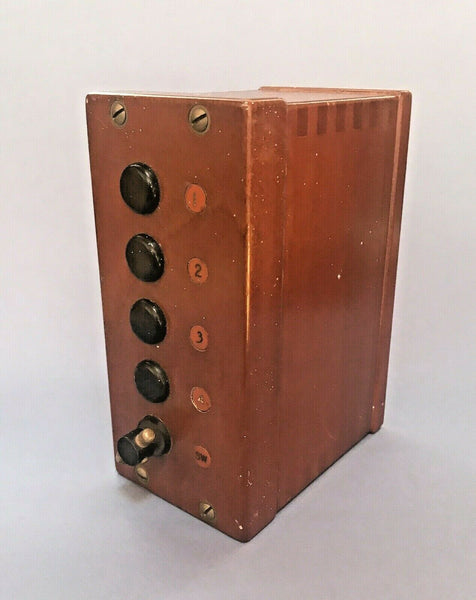 Vintage Western Electric Dovetailed Oak Telephone Alarm Box Switch & Indicators