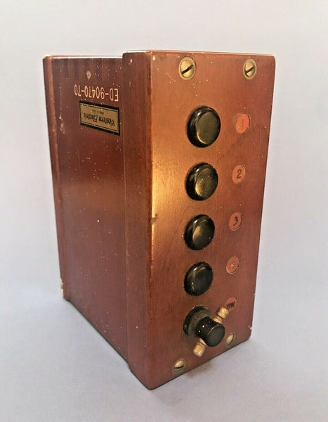 Vintage Western Electric Dovetailed Oak Telephone Alarm Box Switch & Indicators