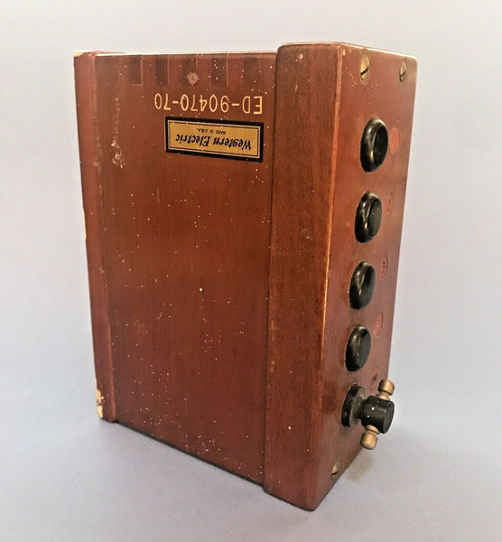 Vintage Western Electric Dovetailed Oak Telephone Alarm Box Switch & Indicators