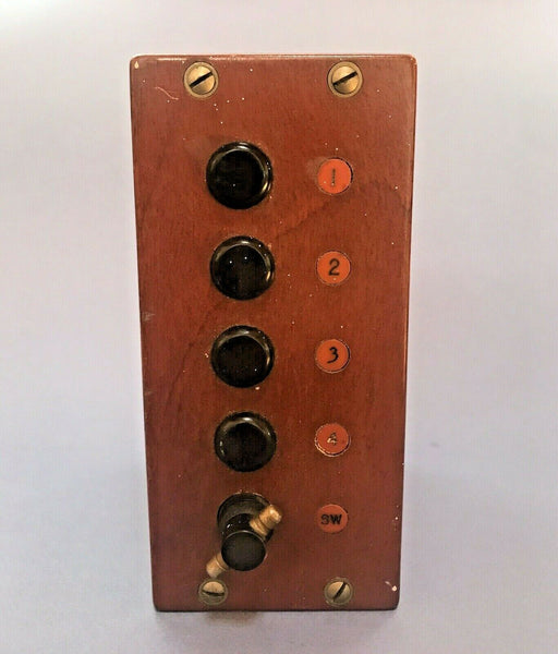 Vintage Western Electric Dovetailed Oak Telephone Alarm Box Switch & Indicators
