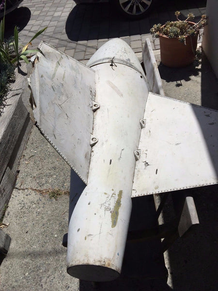 WWII OR VIETNAM FIGHTER AIRCRAFT PRACTICE BOMB MISSILE NOSECONE FINS INERT - arustocracy