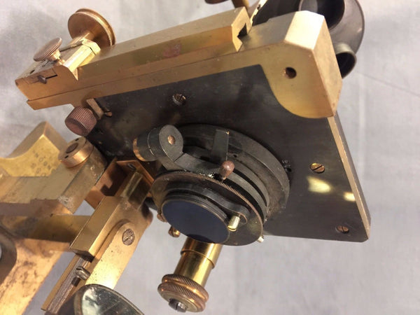 ROSS LONDON 8114 COMPOUND MICROSCOPE COPPER & BRASS FINISH C. 1900 NO OBJECTIVES - arustocracy