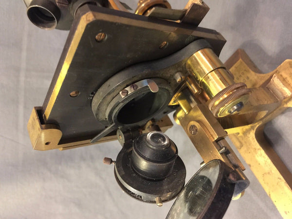 ROSS LONDON 8114 COMPOUND MICROSCOPE COPPER & BRASS FINISH C. 1900 NO OBJECTIVES - arustocracy