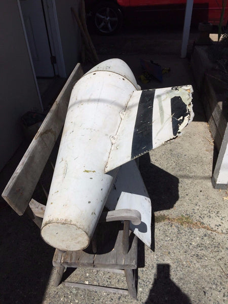 WWII OR VIETNAM FIGHTER AIRCRAFT PRACTICE BOMB MISSILE NOSECONE FINS INERT - arustocracy