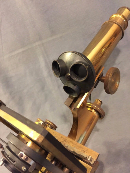 ROSS LONDON 8114 COMPOUND MICROSCOPE COPPER & BRASS FINISH C. 1900 NO OBJECTIVES - arustocracy