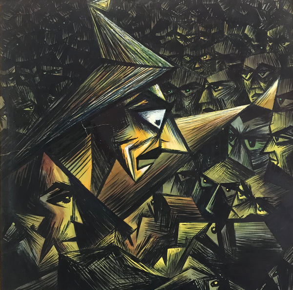 THE DEMAGOGUE SIGNED ABSTRACT OIL ON BOARD MCCARTHY ERA POLITICAL PAINTING - arustocracy
