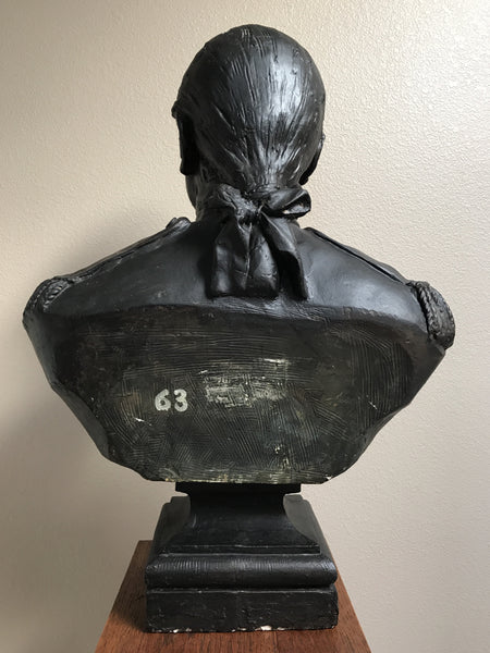 EXCEPTIONAL JEAN-ANTOINE HOUDON BUST ADMIRAL JOHN PAUL JONES TERRA COTTA PLASTER "BRONZE" - arustocracy