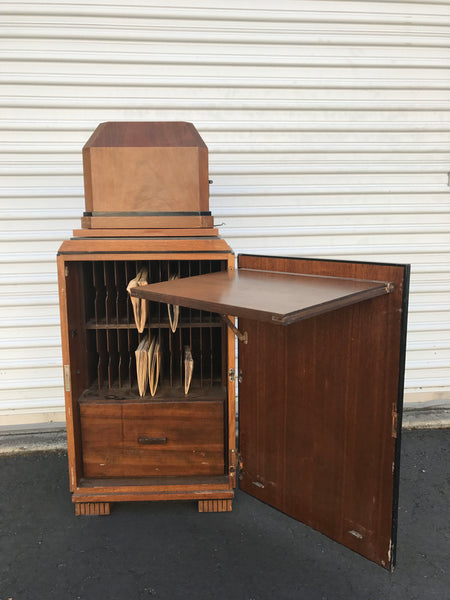 Rare 1930 Kodascope Model B Early 16mm Library Projector With Art Deco Cabinet and Manuals - arustocracy