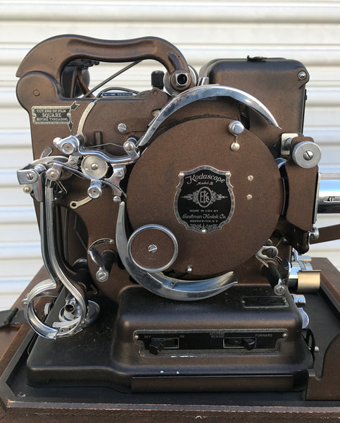 Rare 1930 Kodascope Model B Early 16mm Library Projector With Art Deco Cabinet and Manuals - arustocracy